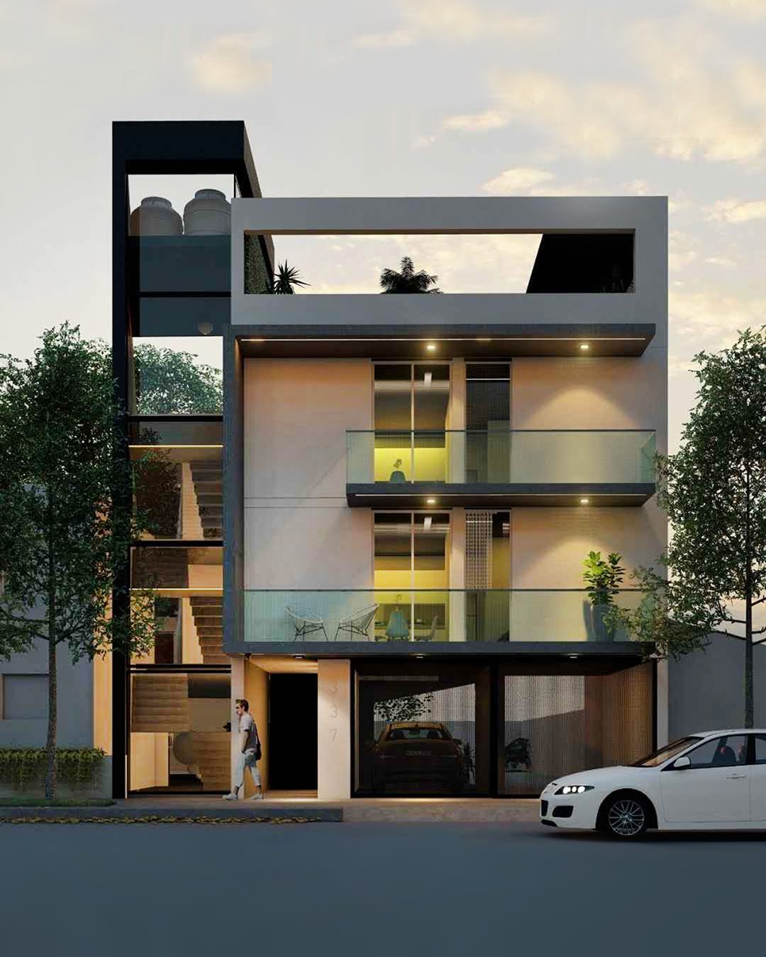 Render de la fachada del Complejo Villa María